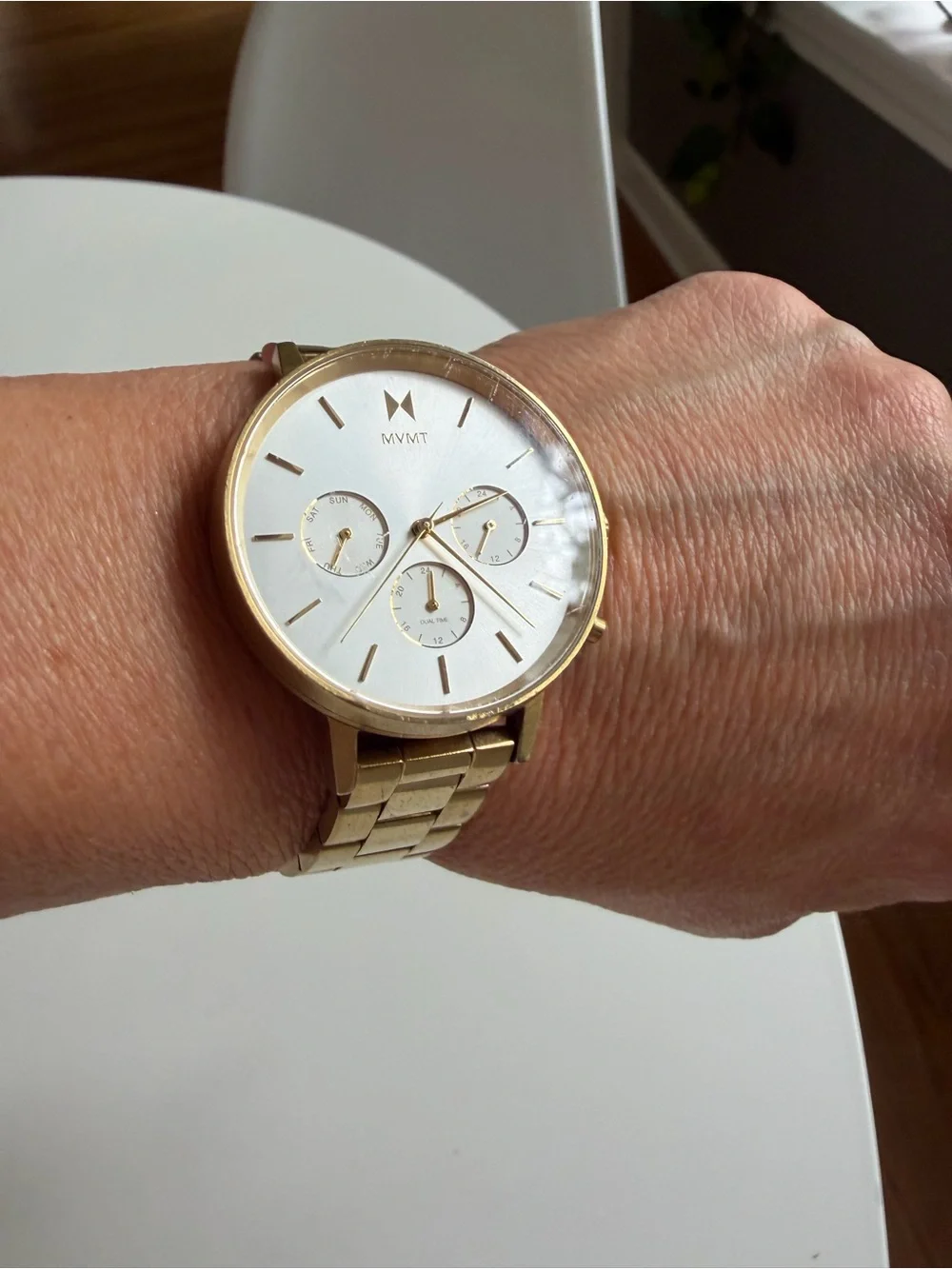 MVMT Gold and White Men's Chronograph Bracelet Watch